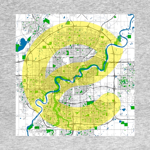 Edmonton Street, River and Park Map by Edmonton River